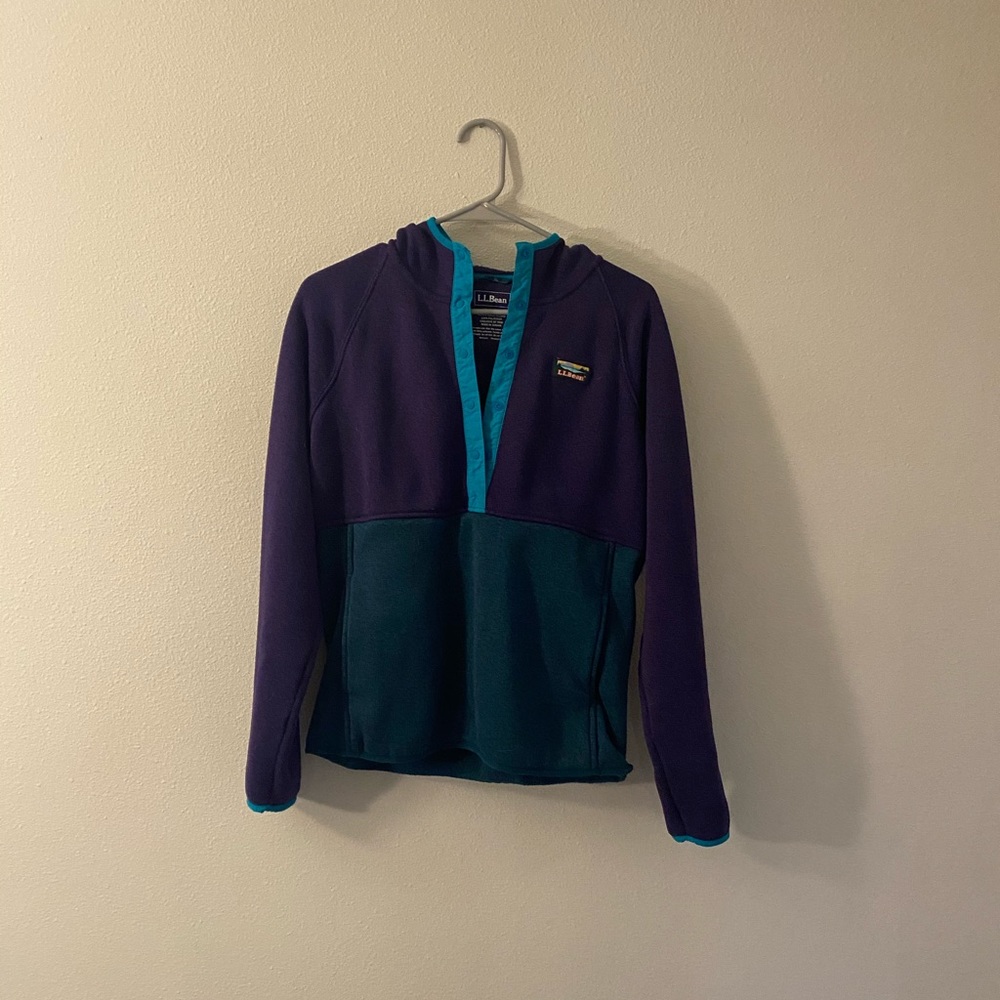 Polaire L.L.Bean Enfant Taille L Vintage Motif Géométrique 1/3 Boutons Pression - état Correct